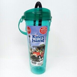 KINGS ISLAND Souvenir Collectors Drink Cup Water Bottle Tumbler Antique Auto Car